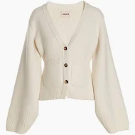 Áo len cashmere Khaite nữ kem